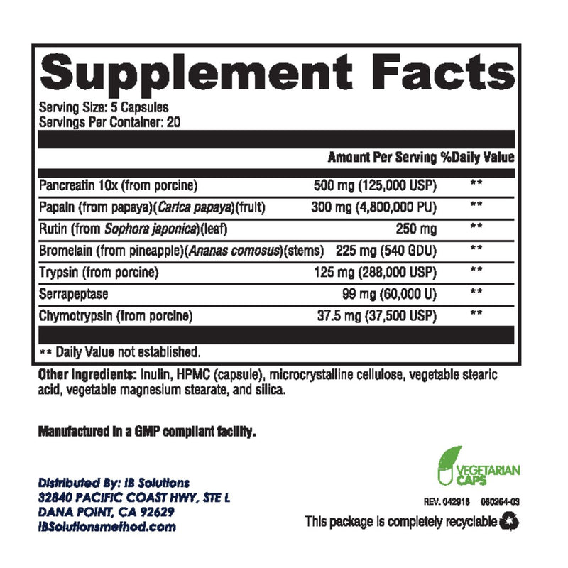 BioZyme - Supplement Facts - IB Solutions