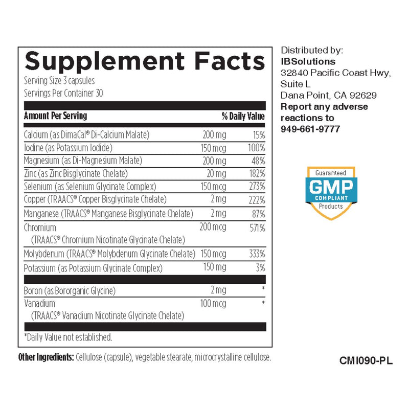 MacroMin Complete - Chelated Mineral Formula - Supplement Facts - IB Solutions